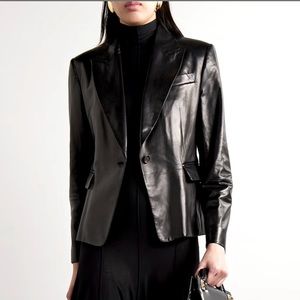 Hugo Buscati Leather Blazer M